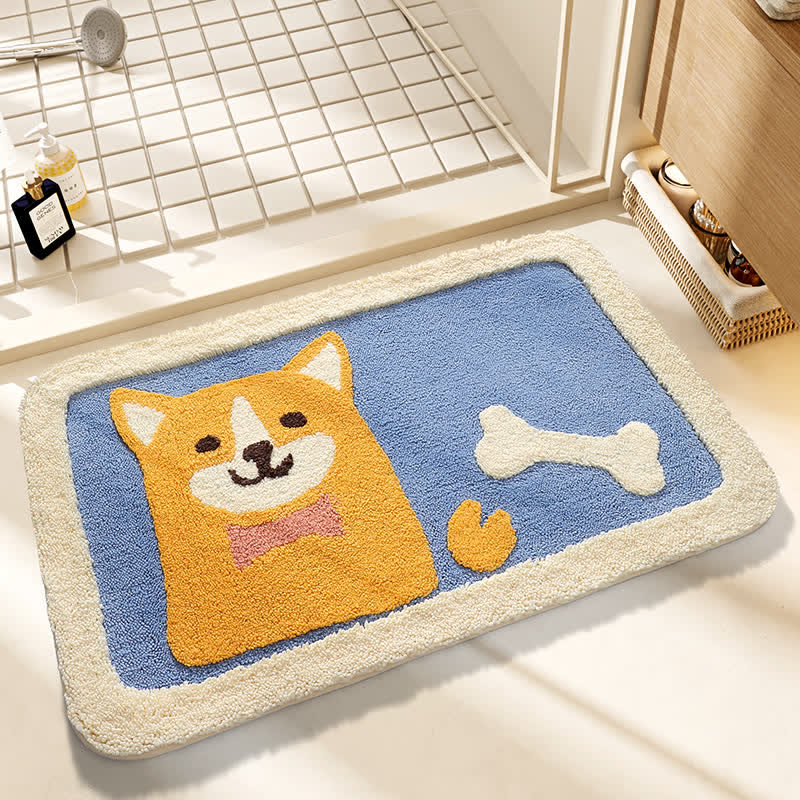 Cute Corgi Non-slip Soft Bath Mat