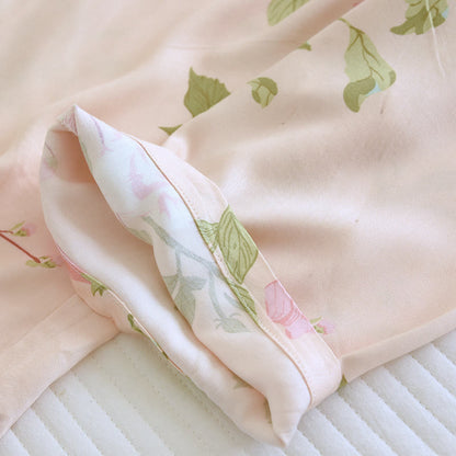 Floral Satin Cotton Lapel Pajama Set