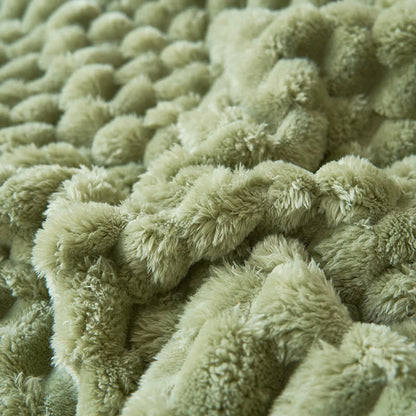 Thick Coral Fleece Reversible Throw Blanket