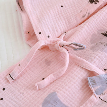 Pure Cotton Kimono Cardigan Loungewear Set