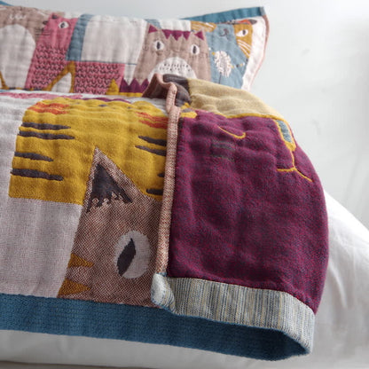 Toalla de almohada suave de algodón lindo gato (2PCS)