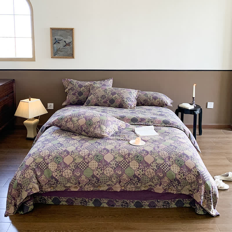 Double Layer Cotton Gauze Luxurious Bedding Set(4PCS)