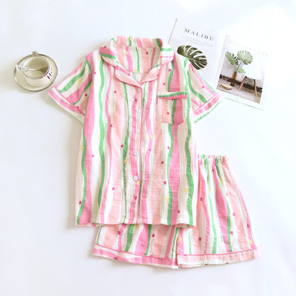 Cotton Gauze Art Line Nightwear