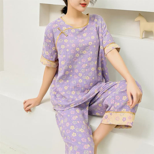 Short Sleeve Pure Cotton Pajama Set