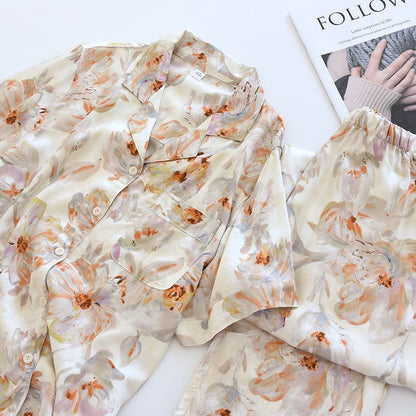 Satin Luxrious Floral Soft Pajama Set