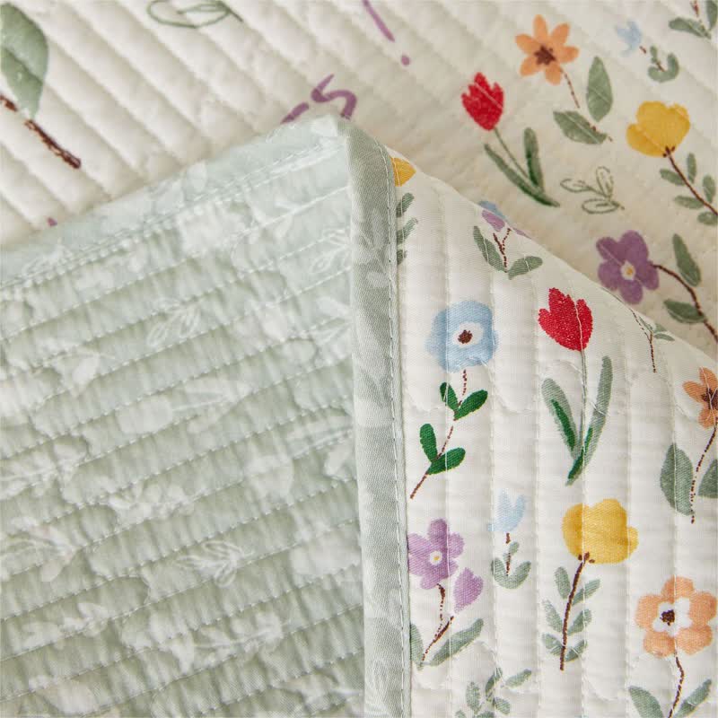 Pure Cotton Quilted Colorful Floral Bedding