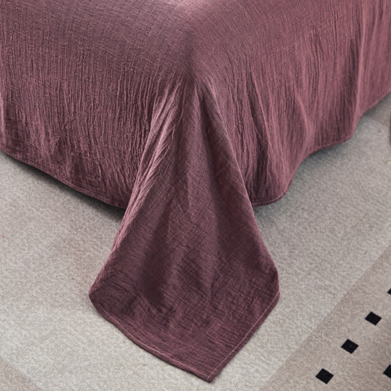 Dark Purple Rustic Floral Cotton Gauze Bedding