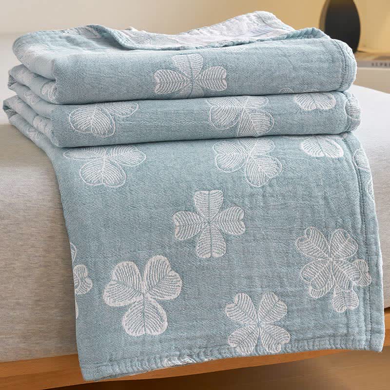 Four Leaf Clover Cotton Gauze Summer Quilt