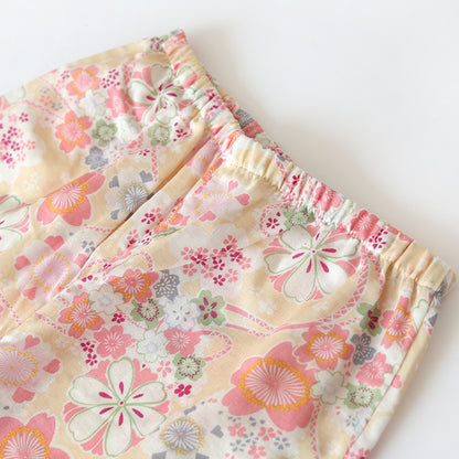 Floral Cotton Gauze Kimono Loungewear Set