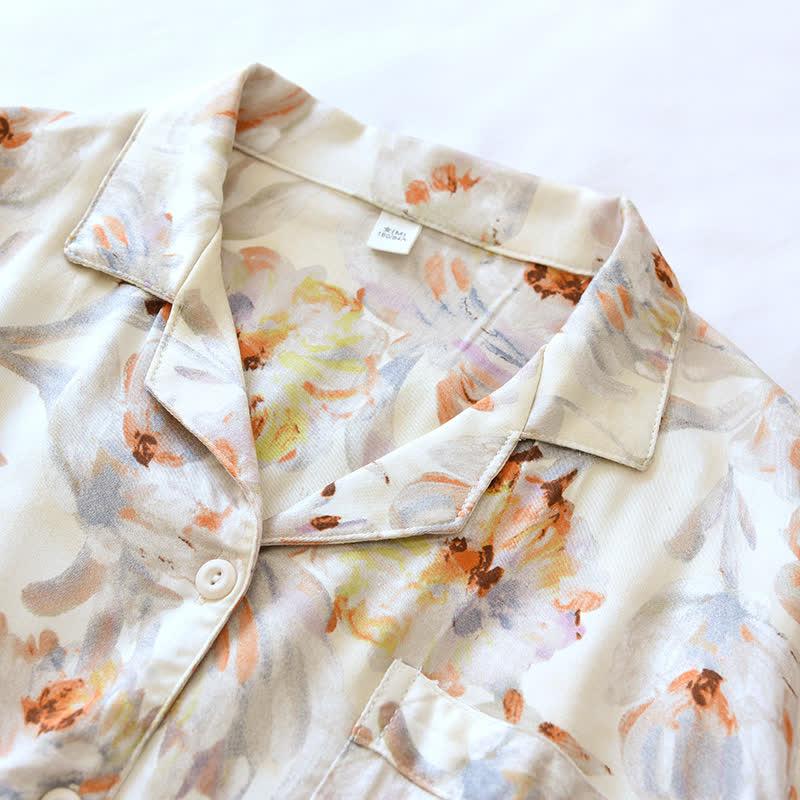 Satin Luxrious Floral Soft Pajama Set