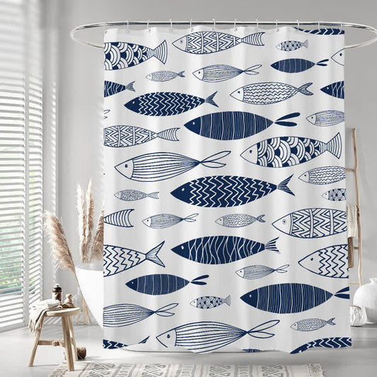 Cute Fish Waterproof Shower Curtain