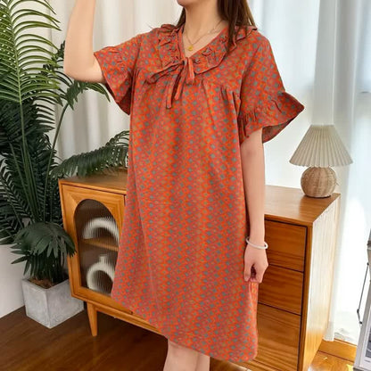 Pure Cotton Short Sleeve Summer Nightgown