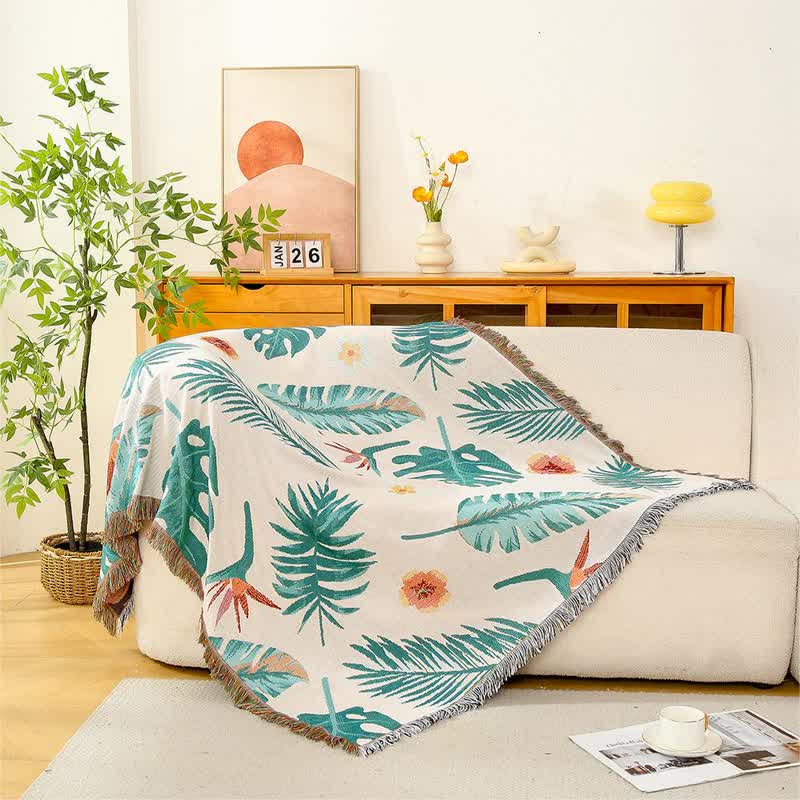 Pastoral Style Banana Leaf Sofa Blanket