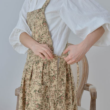 Floral Style Pure Cotton Waterproof Apron