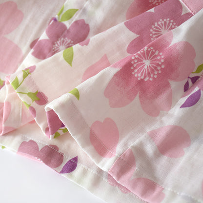 Cherry Blossom Cotton Gauze Pajama Set