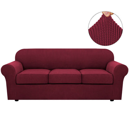 Solid Color Plaid Stretchable Couch Cover