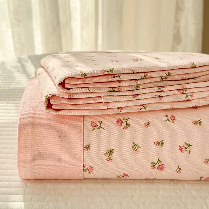 Pure Cotton Elegant Rose Soft Coverlet