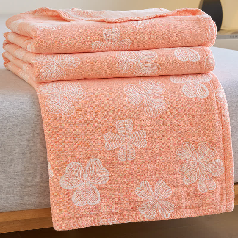 Four Leaf Clover Cotton Gauze Summer Quilt