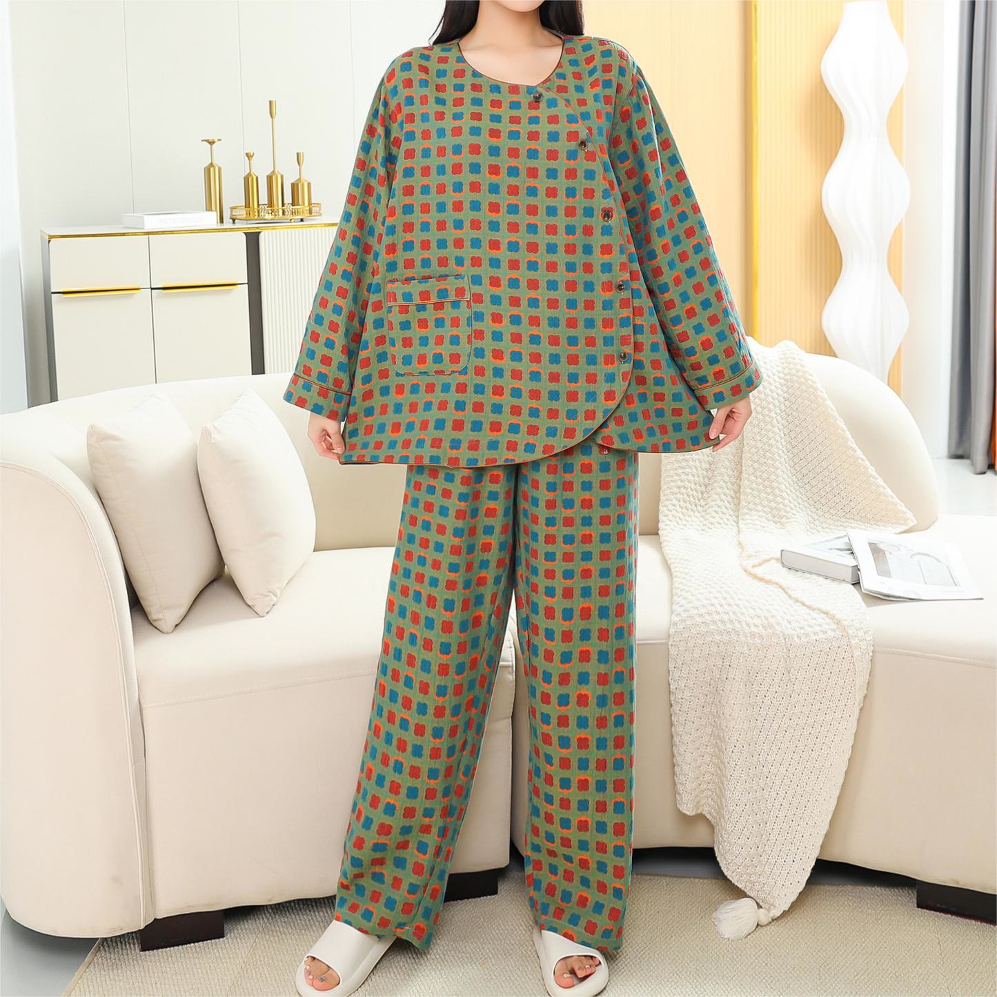 Plus Size Pure Cotton Retro Pajama