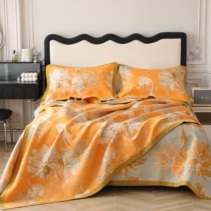 Blossoming Flower Cotton Gauze Breathable Quilt
