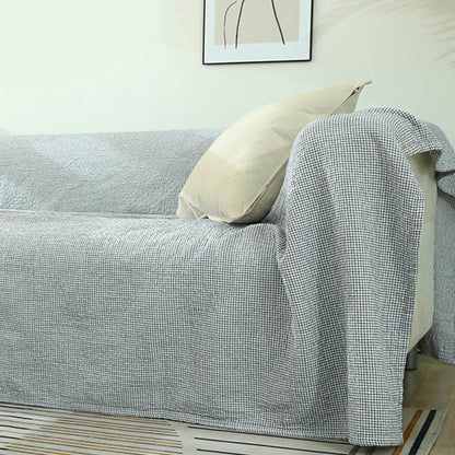 Ownkoti Plaid Sofa Blanket Gauze Sofa Cover