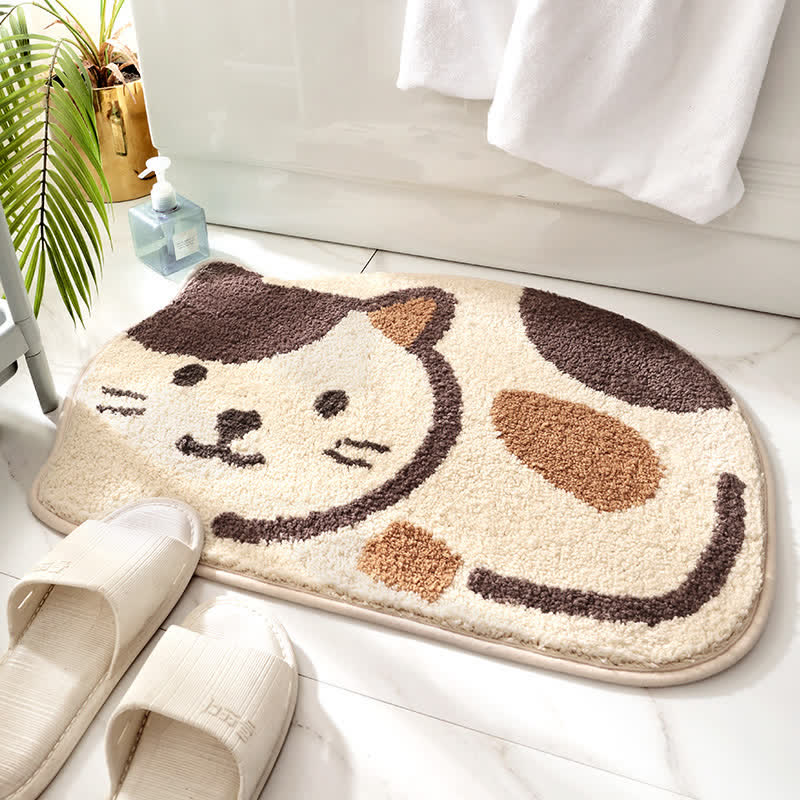 Absorbent Non-slip Cute Cat Bath Mat