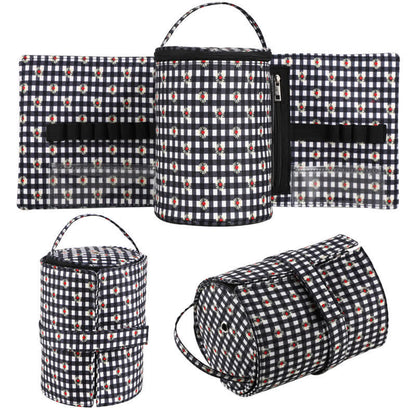Plaid & Flower Foldable Yarn Storage Bag