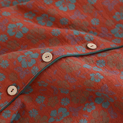 Floral Double Layer Gauze Pajama Set