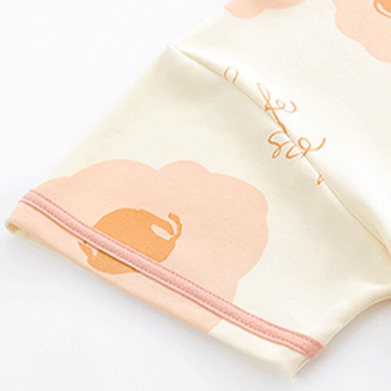 Cute Flower Print Cotton Loungewear Set
