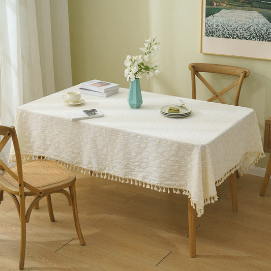 Pastoral Daisy Cotton Decorative Tablecloth