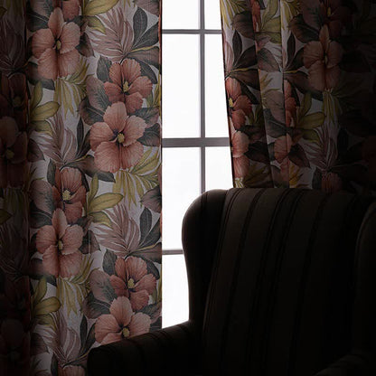 Blooming Flower Light Filtering Curtain