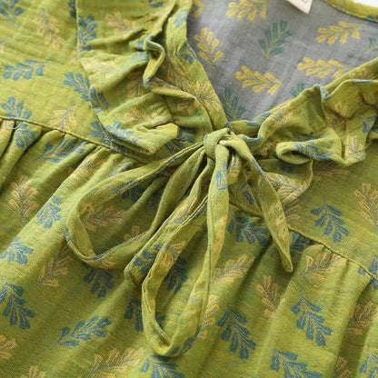 Pure Cotton Fresh Leaf Soft Nightgown