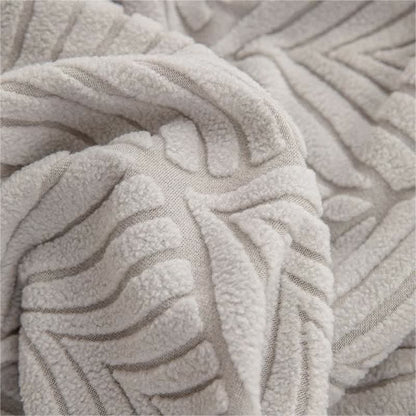 Solid Color Jacquard Leaf Texture Sofa Cover