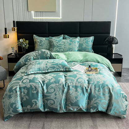 Satin Jacquard Luxurious Breathable Bedding Set(4PCS)