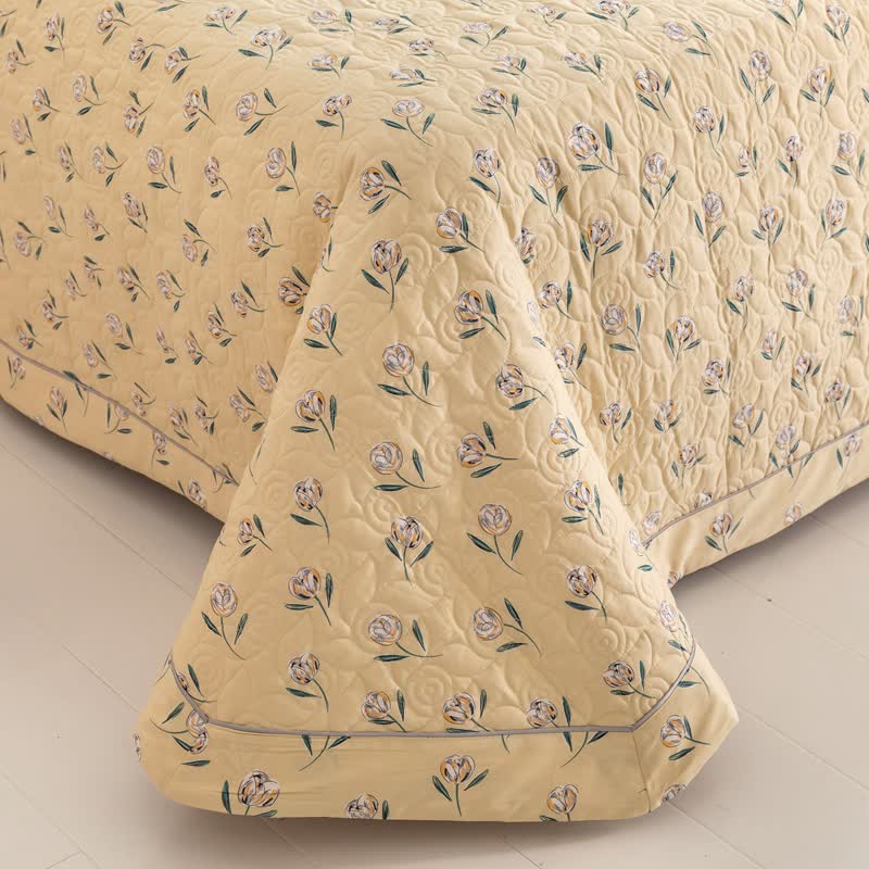 Rustic Tulip Pure Cotton Quilted Bedding