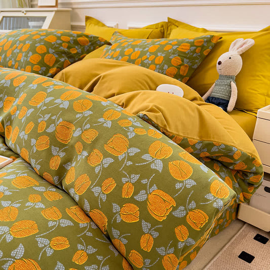 Ginger Yellow Flower Rustic Bedding Collection