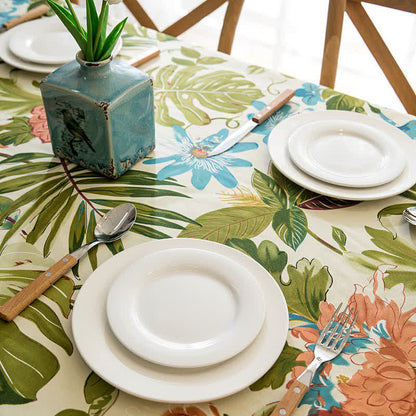 Tropical Rainforest Monstera Pure Cotton Tablecloth