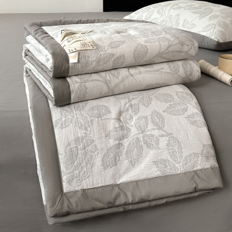 Three Layer Cotton Gauze Jacquard Floral Bedding