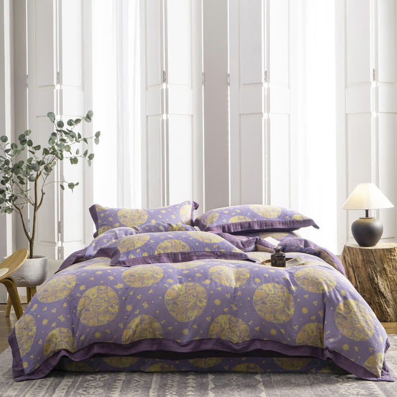 Cotton Gauze Luxurious Floral Bedding Set(4PCS)
