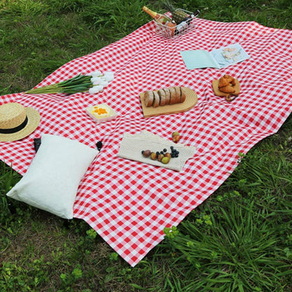 Outdoor Waterproof Red Plaid Picnic Mat