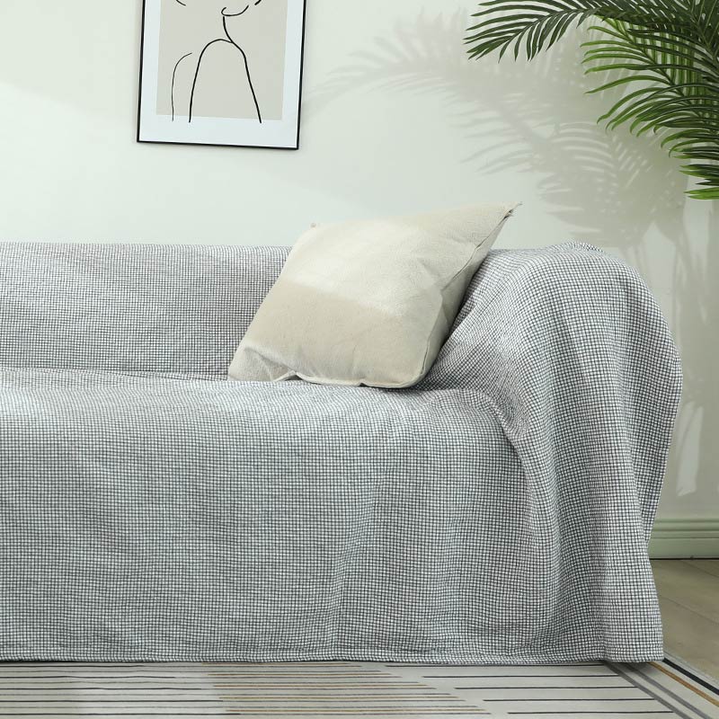 Ownkoti Plaid Sofa Blanket Gauze Sofa Cover