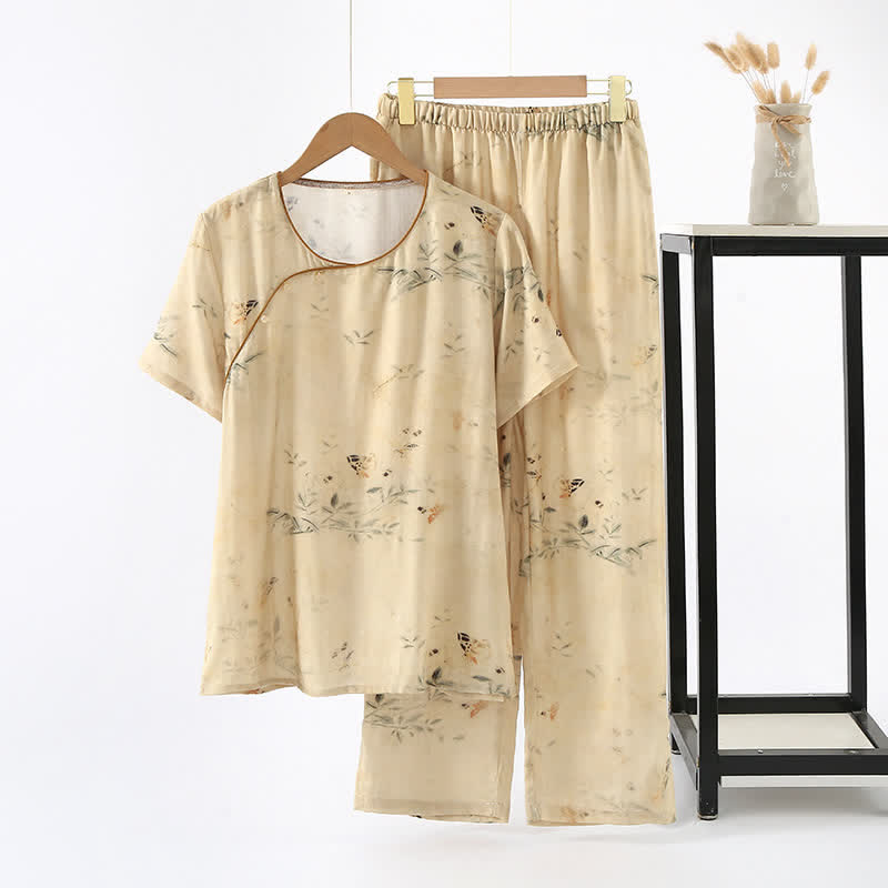 Bamboo Fiber Pastoral Style Nightwear Set