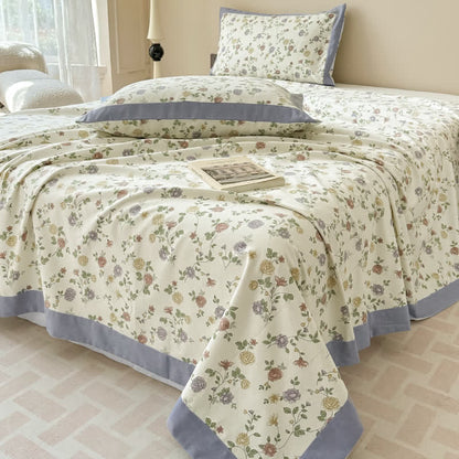 Luxurious Rose Cotton Breathable Coverlet