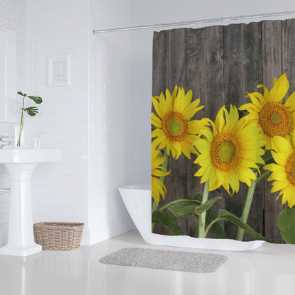 Pastoral Style Blossoming Sunflower Shower Curtain