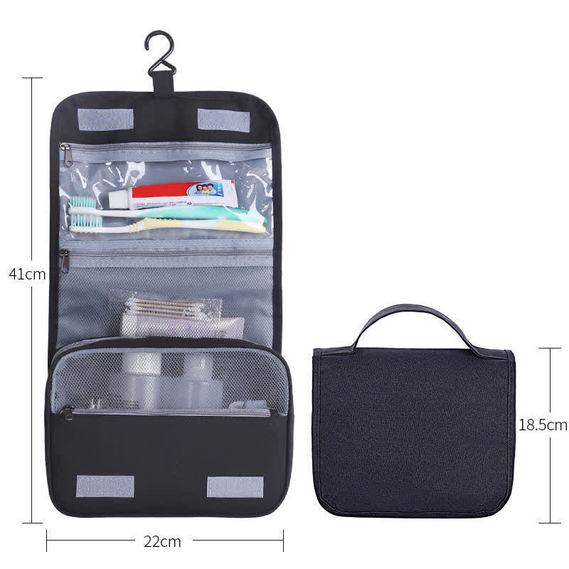 Solid Color Waterproof Foldable Toiletry Bag