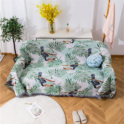Pastoral Style Leaf & Toucan Sofa Protector