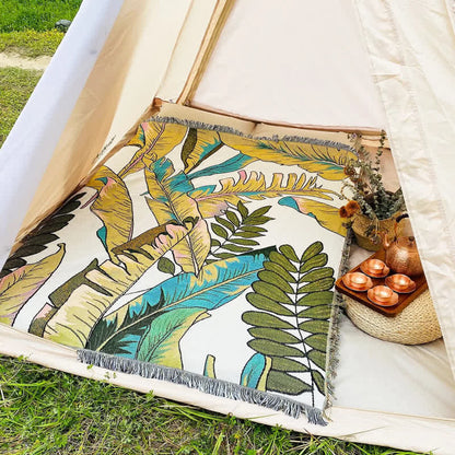 Pastoral Palm Leaves Functional Throw Blanket