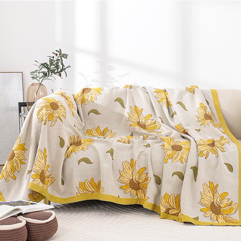 Rural Sunflower Cotton Gauze Soft Quilt