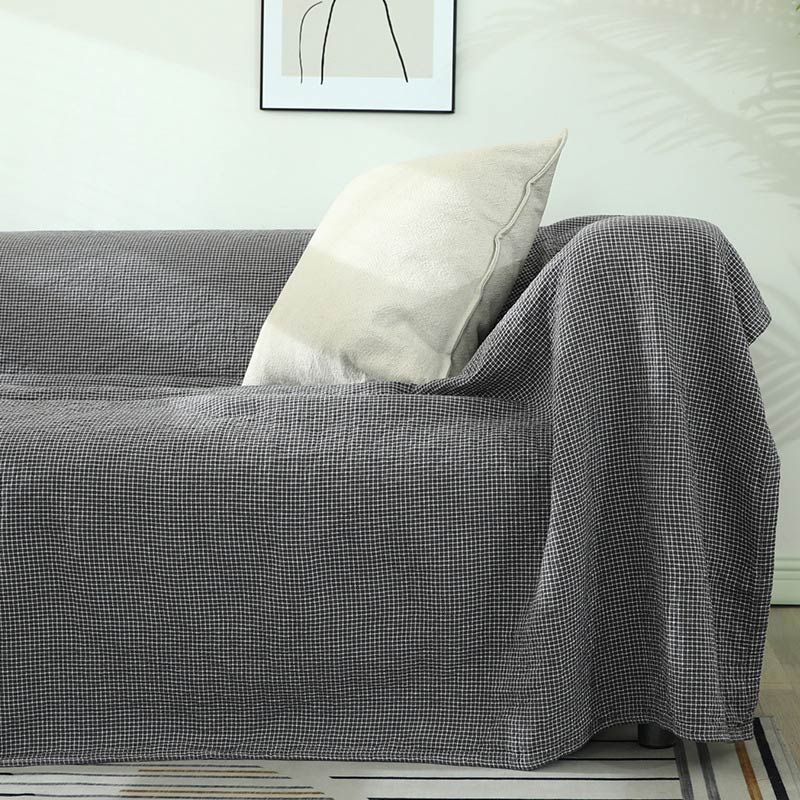 Ownkoti Plaid Sofa Blanket Gauze Sofa Cover