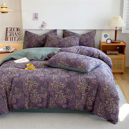 Elegant Flower Cotton Gauze Bedding Set (4PCS)